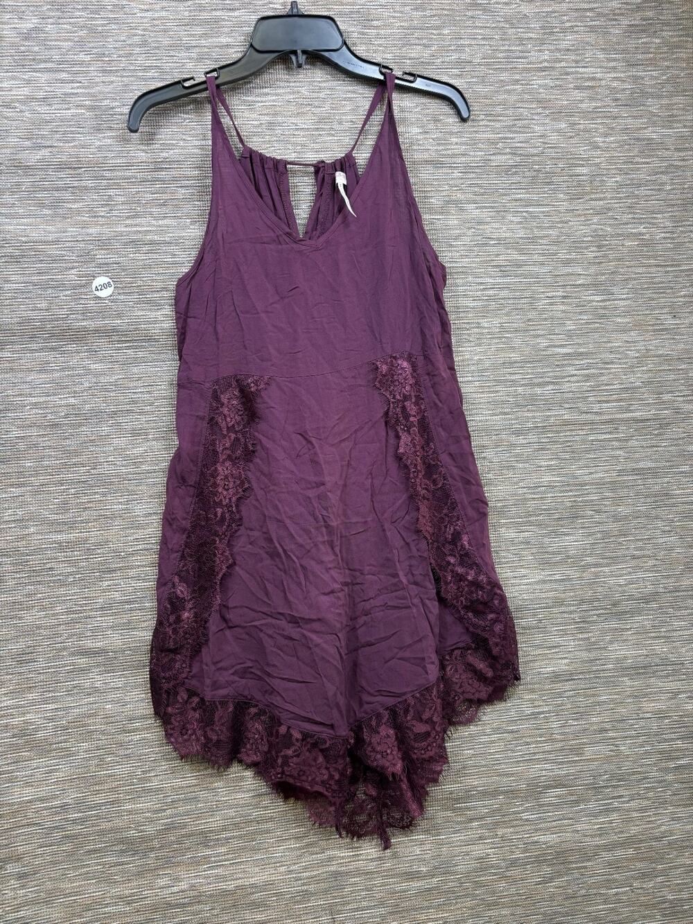 Intimately Free People Burgundy Lace Trim Night wear Dress Womens Size Small